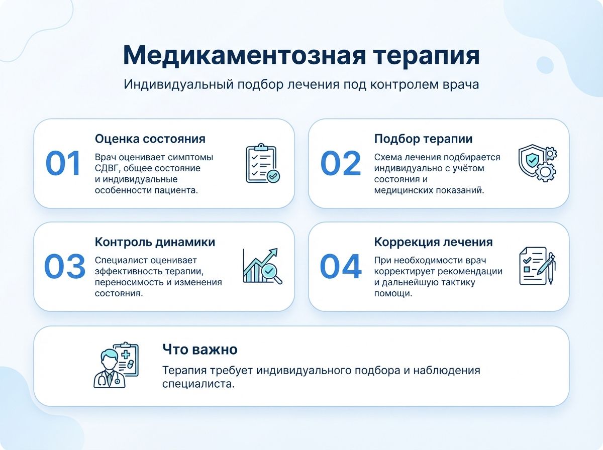 Лечение СДВГ в Амурске у детей и взрослыхинфографика